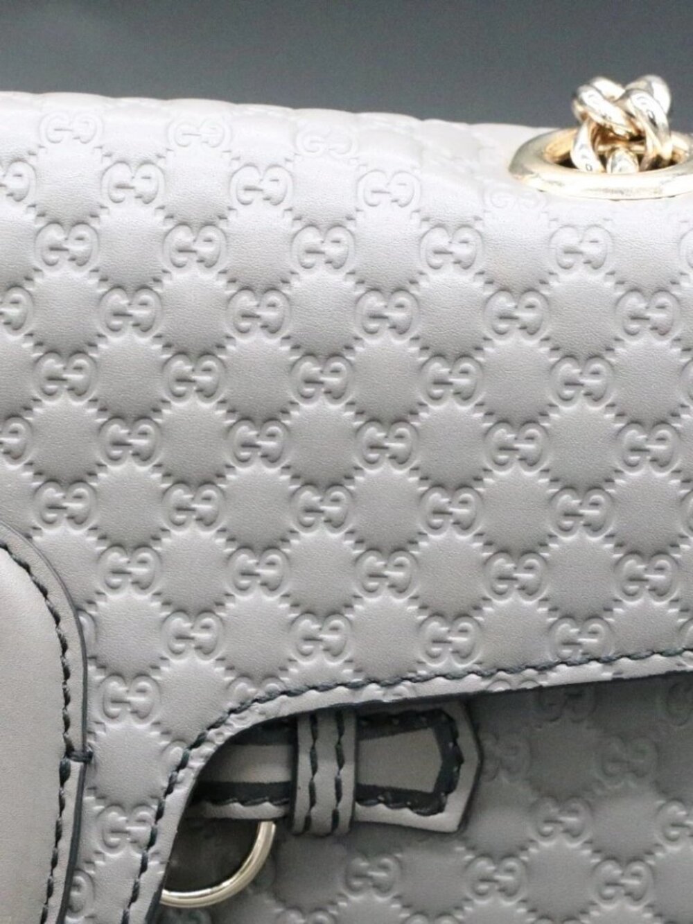 Gucci Emily Micro Guccisima Horsebit Medium Chain Bag - Gray - Picture 6 of 15